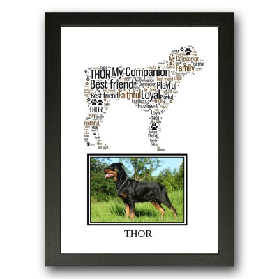 Personalised Rottweiler Dog Word Art Gifts